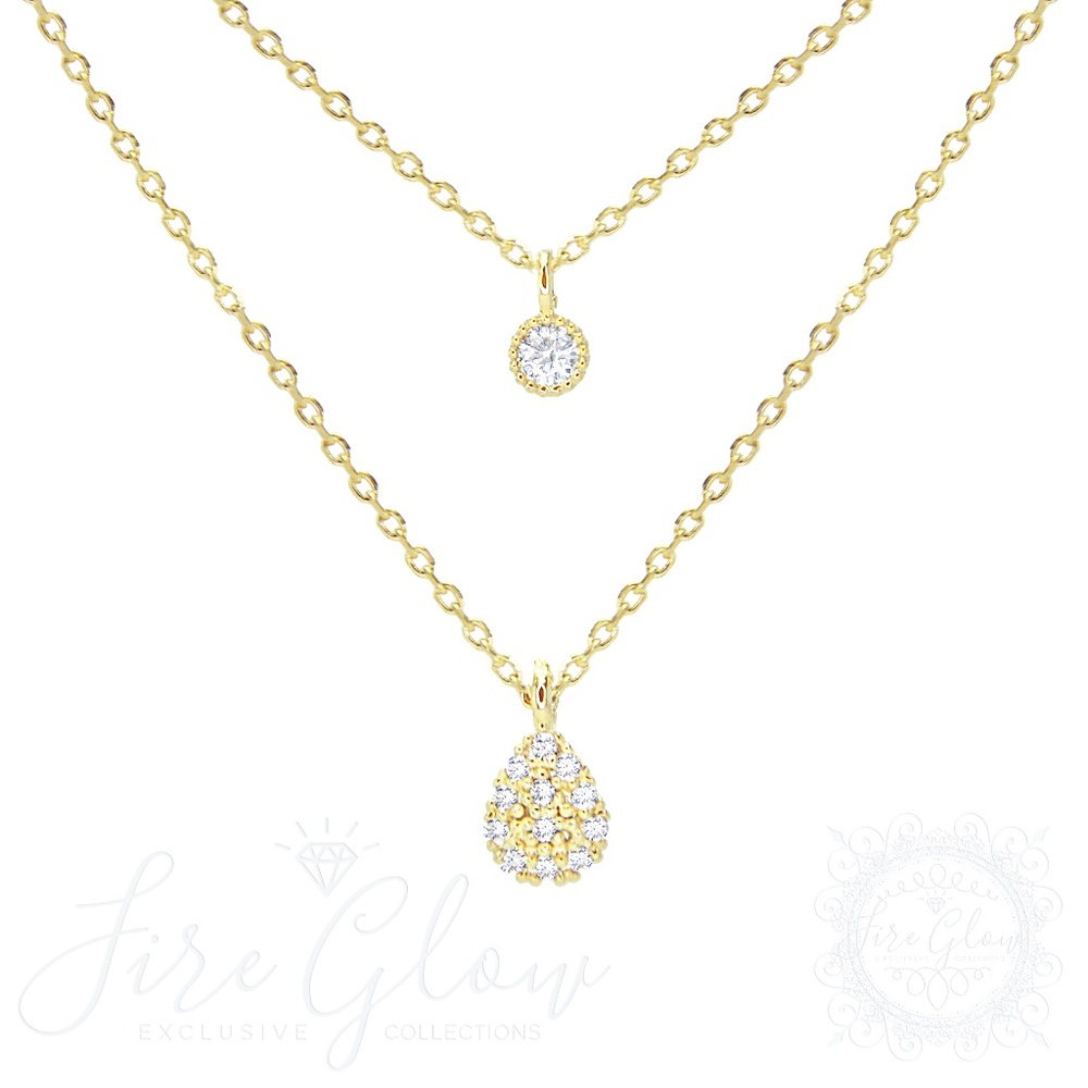 18K Gold Dipped Two Cute Layered Charm Necklace